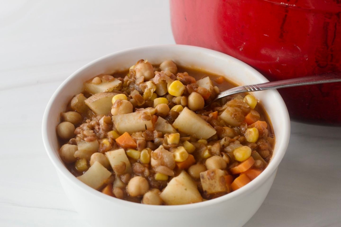 I think soup season is actually in December and January not in September. In September it's not even could enough. Here is a soup that's perfect for this for this weather that we are having now. It's a Simple Lentil and Chickpea Soup you will be surprised how much flavor it has and how easy it to make.
#soupseason#chickpeasoup#lentilsoup#lentil#carrots#spices#easydinner#weeknightdinner#familydinner 

Simple Lentil and Chickpea Soup 

Ingredients 
2 tablespoon oil1 medium onion, diced
3-4 medium carrots, peeled and diced
32 oz chicken broth, vegetable or beef broth
1 8 oz can tomato sauce
2 15 oz can chickpeas, drained and rinsed
2 15 oz can lentils, drained and rinsed
1 15 oz can corn, drained and rinsed
2-3 medium potatoes, cubed 
1 teaspoon ground cumin
1 teaspoon thyme
1 teaspoon salt
1-2 bay leaf

Instructions 

1. Heat oil in a 3-4 quart pot over medium to high heat. Add onion and carrots, sauté for 3-5 minutes until they become translucent.
2. Add chicken broth, tomato sauce, chickpeas, lentils, corn, potatoes, ground cumin, thyme, salt, and bay leaf.
3. Cover and bring to a boil and down to a simmer; simmer for 15-20 minutes. Until potatoes and carrots are soft and cooked thoroughly.

Simple Lentil and Chickpea Soup https://semiscratched.com/simple-lentil-and-chickpea-soup/